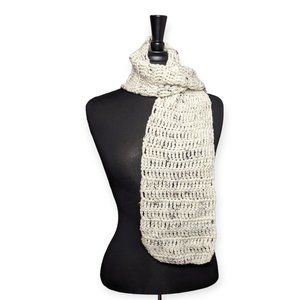 Hand Knit Cream & Black Scarf